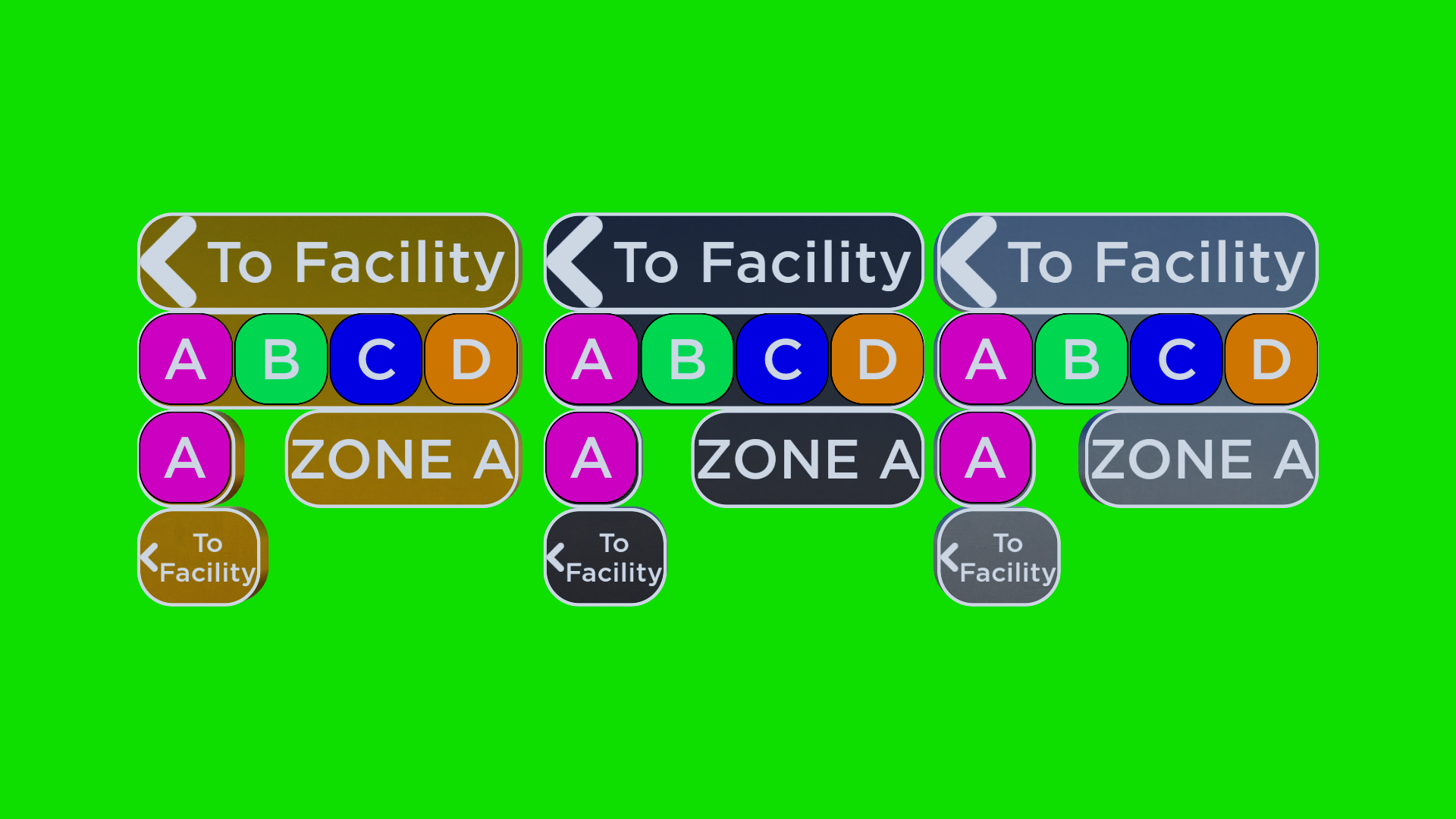 Rectangular signs with rounded corners