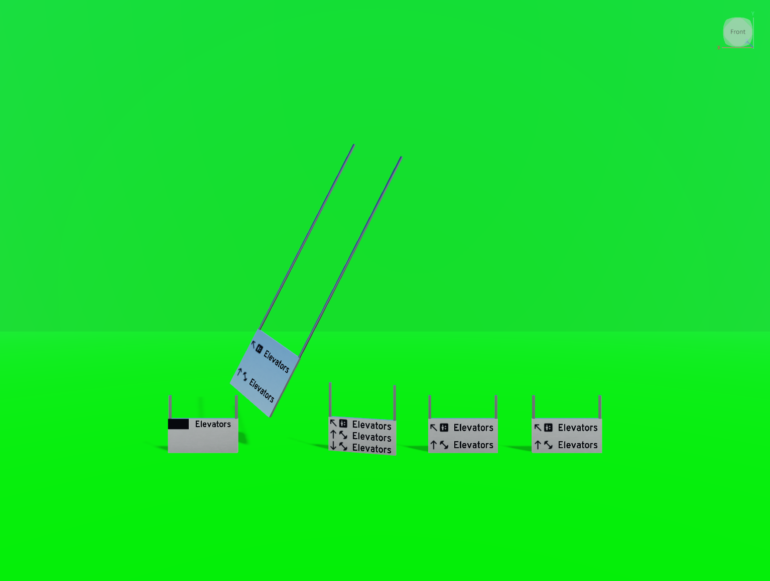 The random shapes have been replaced with signs of the same shape and size