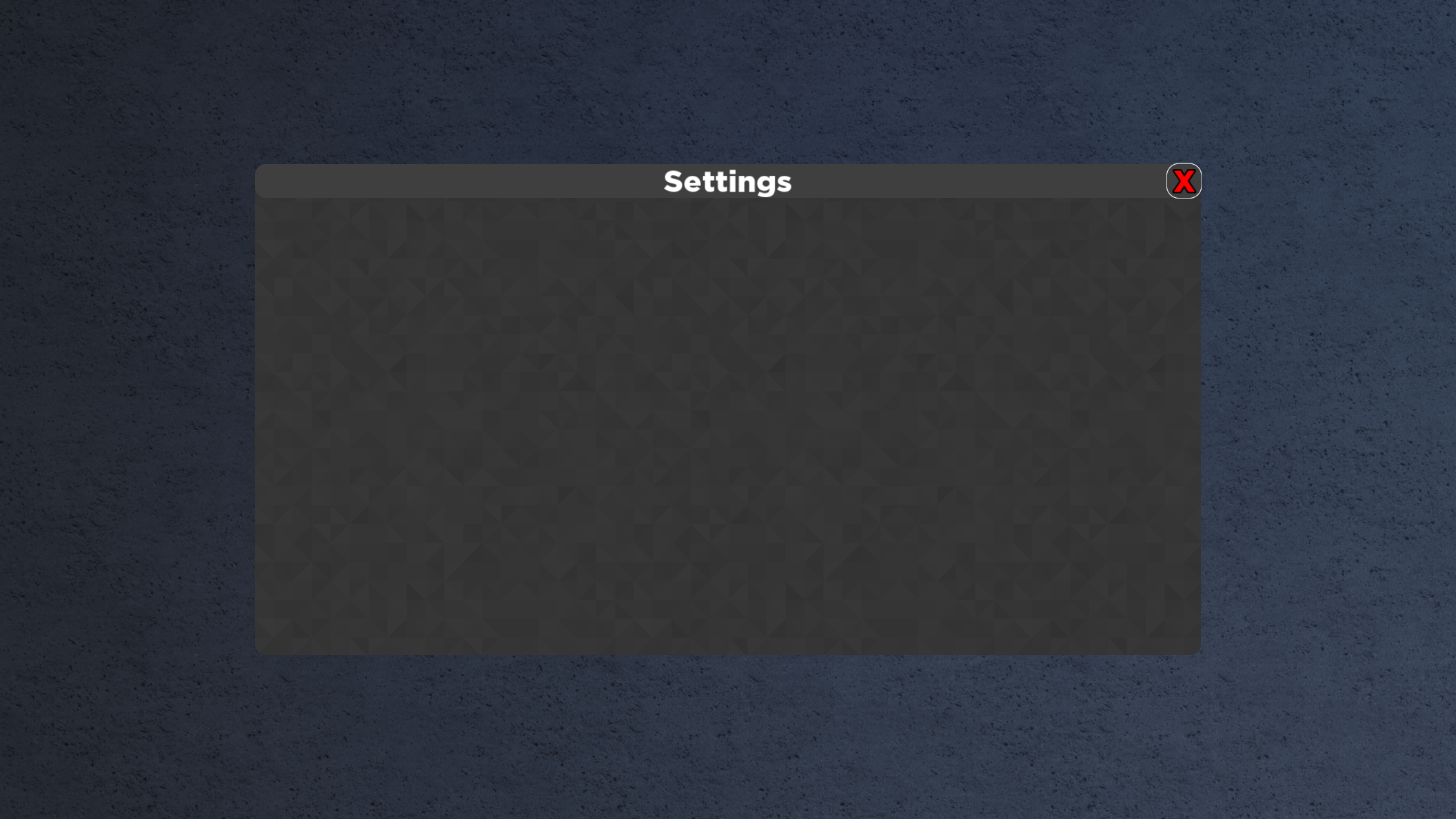 A empty computer window with the title 'settings'